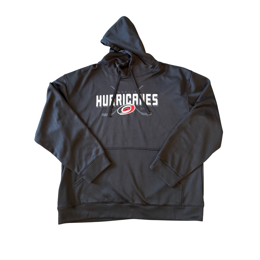 NWOT NHL Carolina Hurricanes Graphic Hoodie Mens XL Black Hockey Sweatshirt